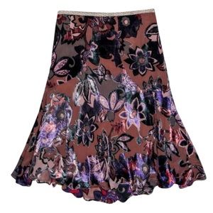Etro Floral Patterned Skirt in Purple and Brown